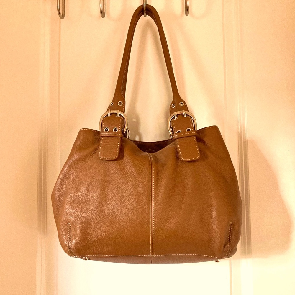 Tignanello Perfect 10 Tote Handbag Purse Leather